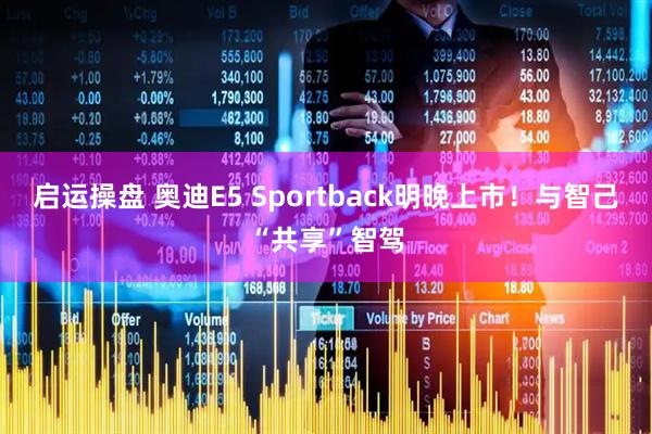 启运操盘 奥迪E5 Sportback明晚上市！与智己“共享”智驾